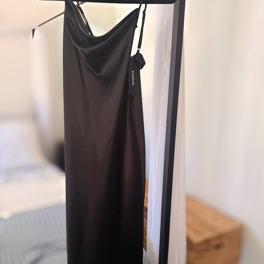 bebe Black Satin Dress